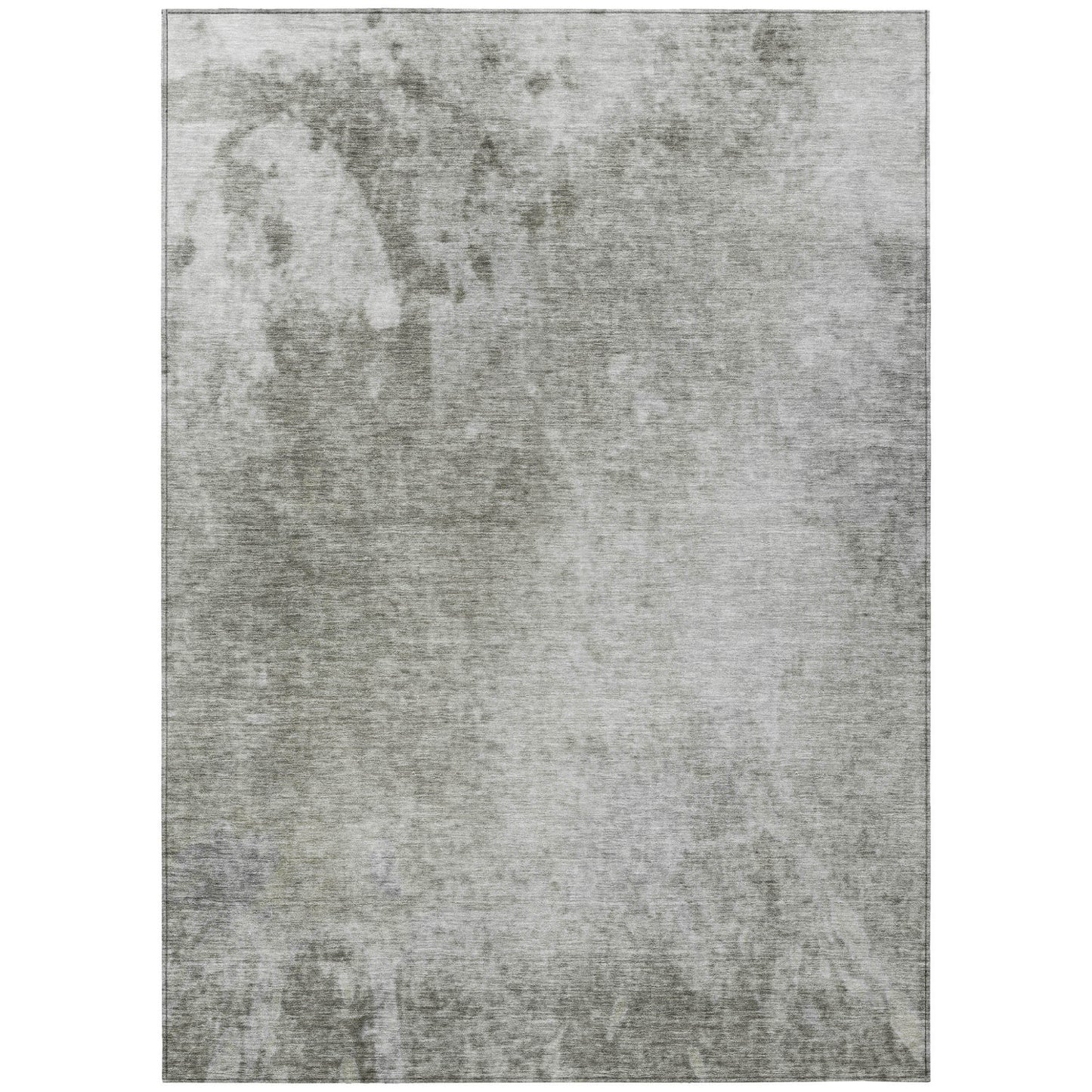 9' X 12' Gray and Off White Abstract Washable Non Skid Indoor Outdoor Area Rug