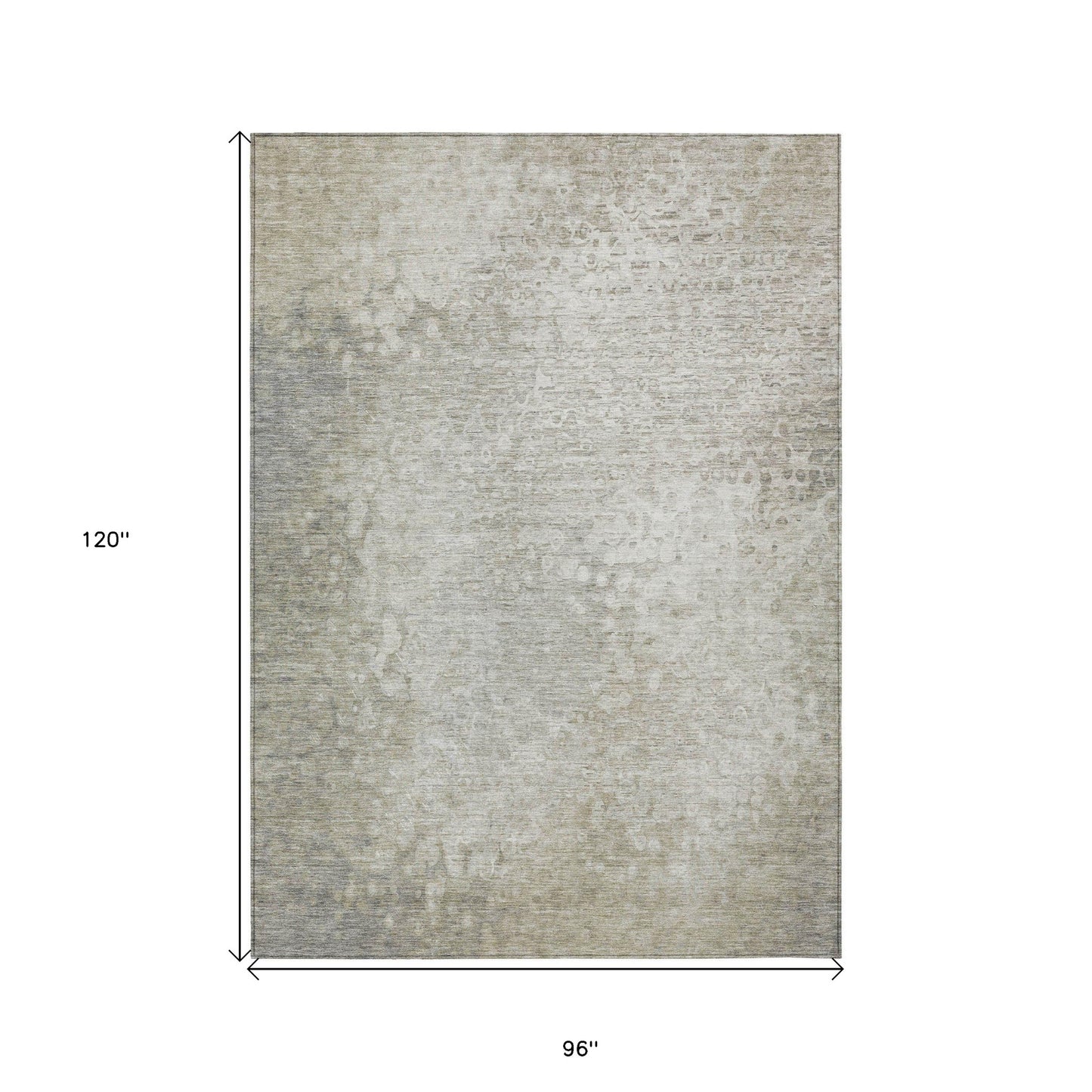 8' X 10' Beige Washable Non Skid Indoor Outdoor Area Rug