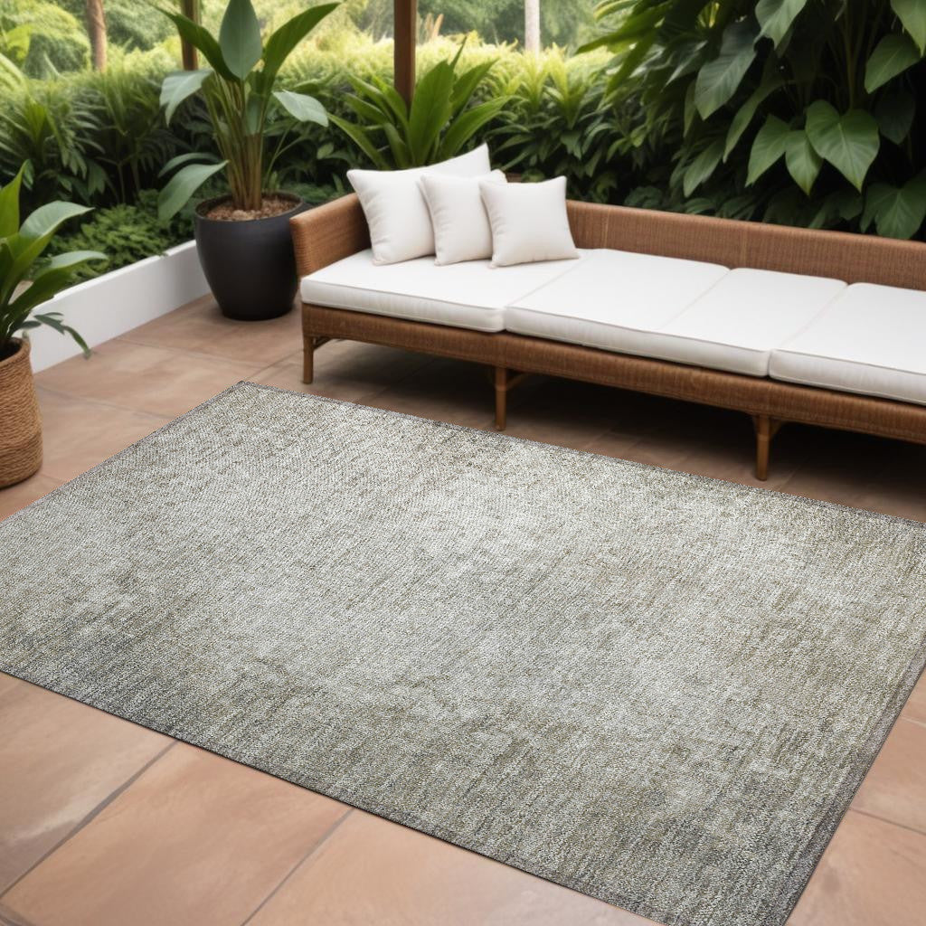 8' X 10' Beige Washable Non Skid Indoor Outdoor Area Rug