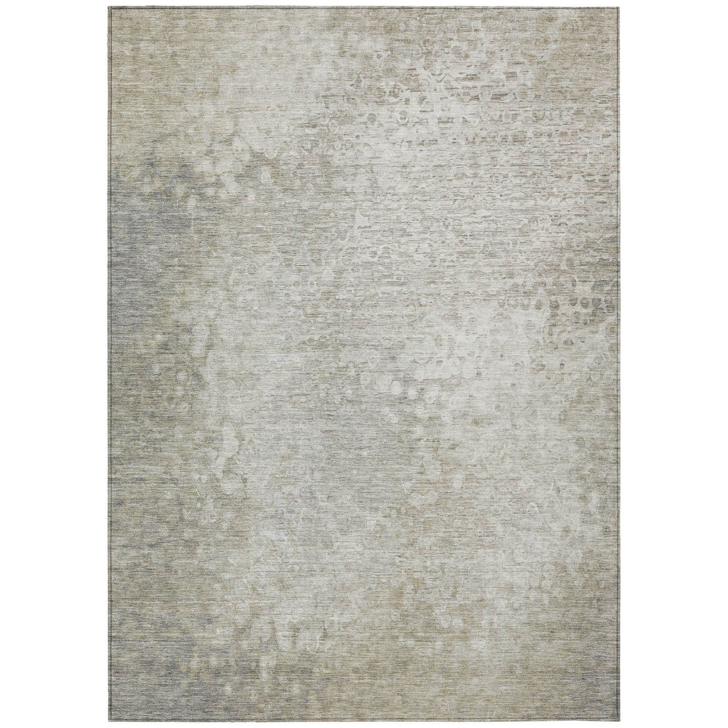 8' X 10' Beige Washable Non Skid Indoor Outdoor Area Rug