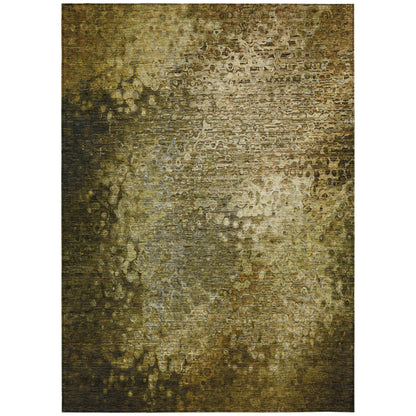 9' X 12' Brown Washable Non Skid Indoor Outdoor Area Rug