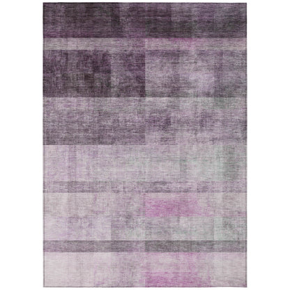 8' X 10' Purple Ombre Washable Non Skid Indoor Outdoor Area Rug