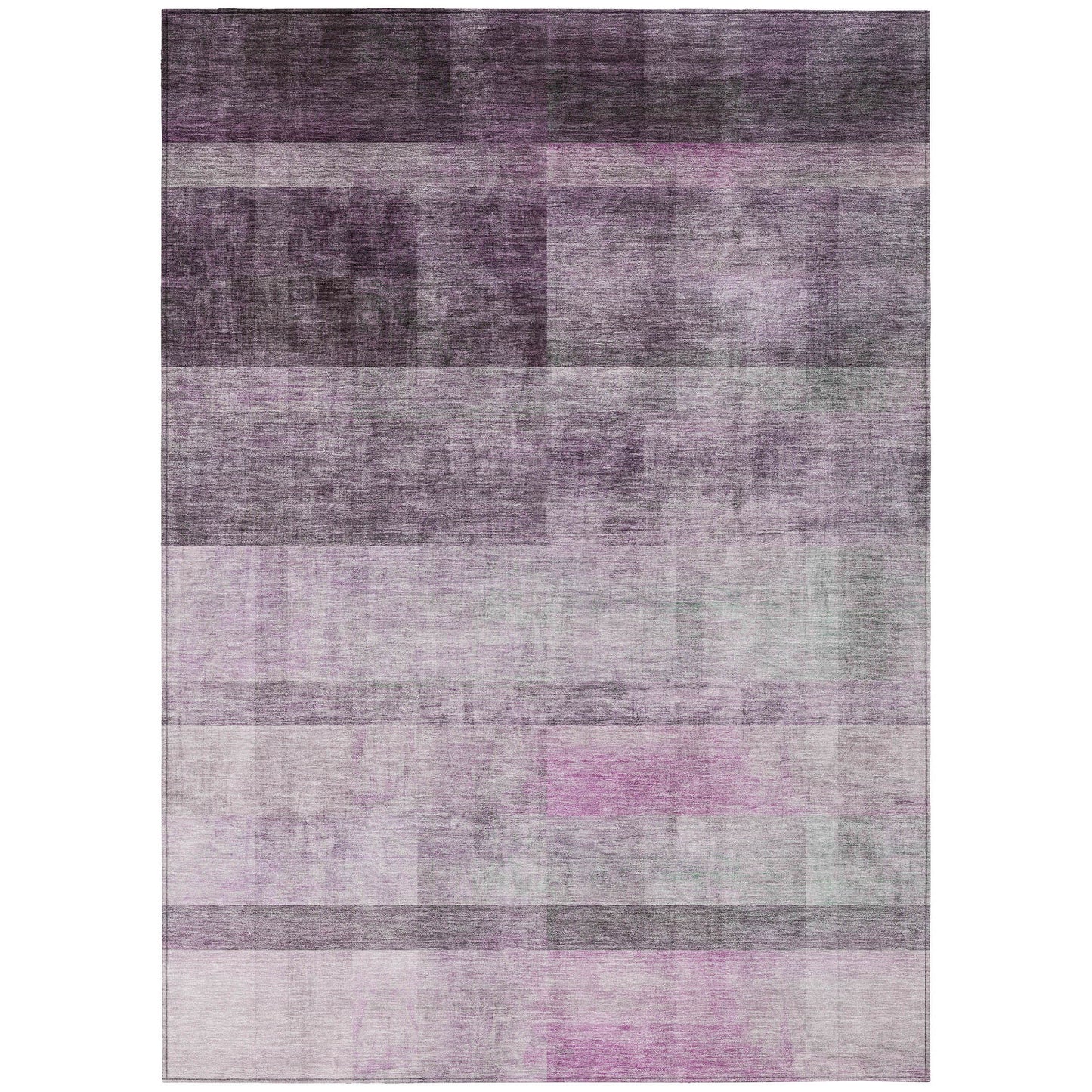 9' X 12' Purple Ombre Washable Non Skid Indoor Outdoor Area Rug