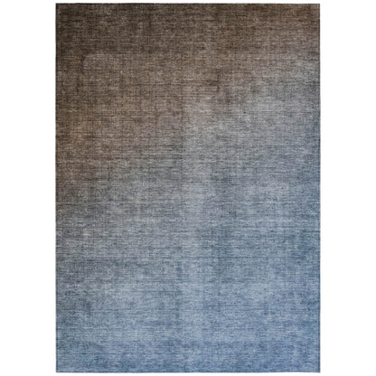 8' X 10' Blue and Green Ombre Washable Non Skid Indoor Outdoor Area Rug