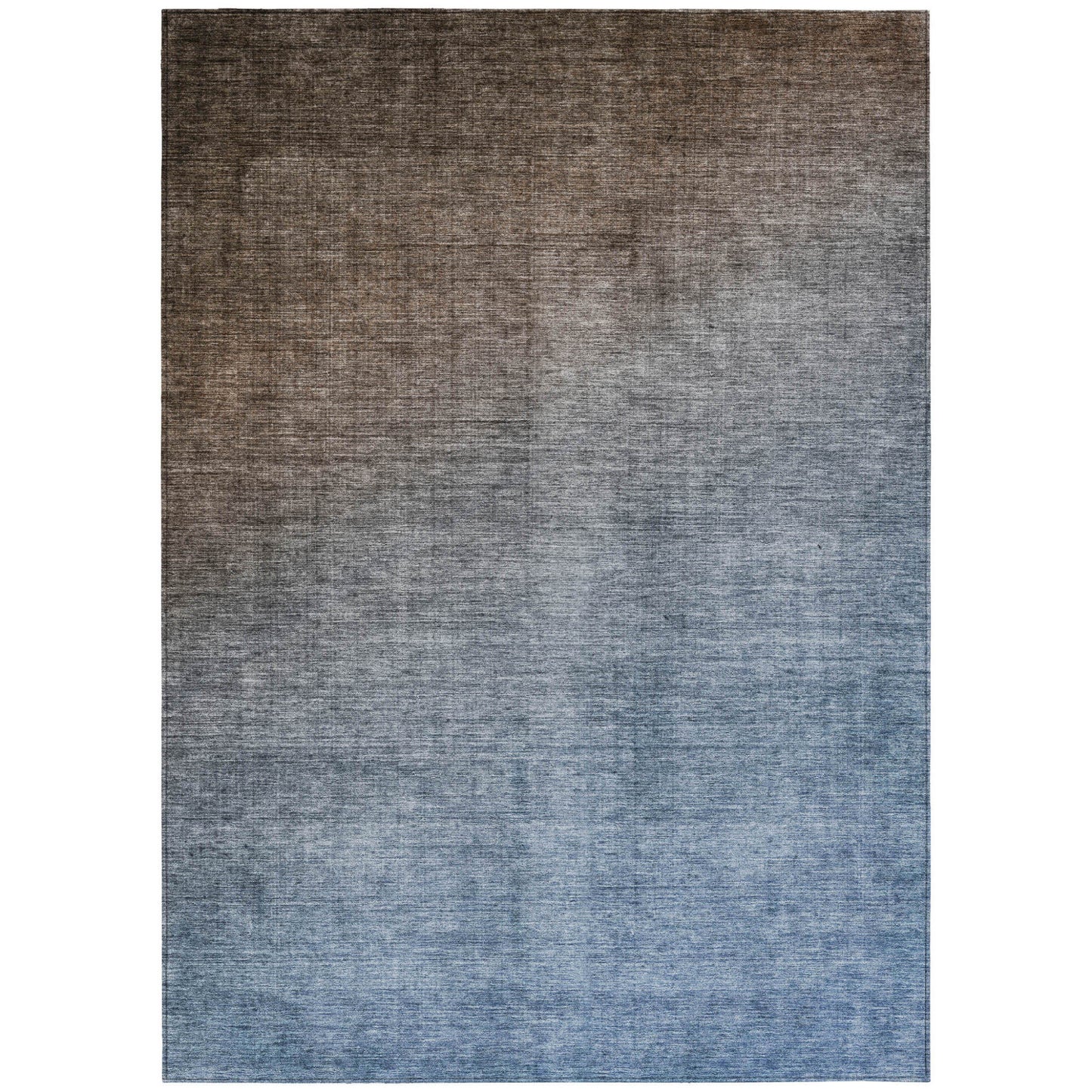 9' X 12' Blue and Green Ombre Washable Non Skid Indoor Outdoor Area Rug