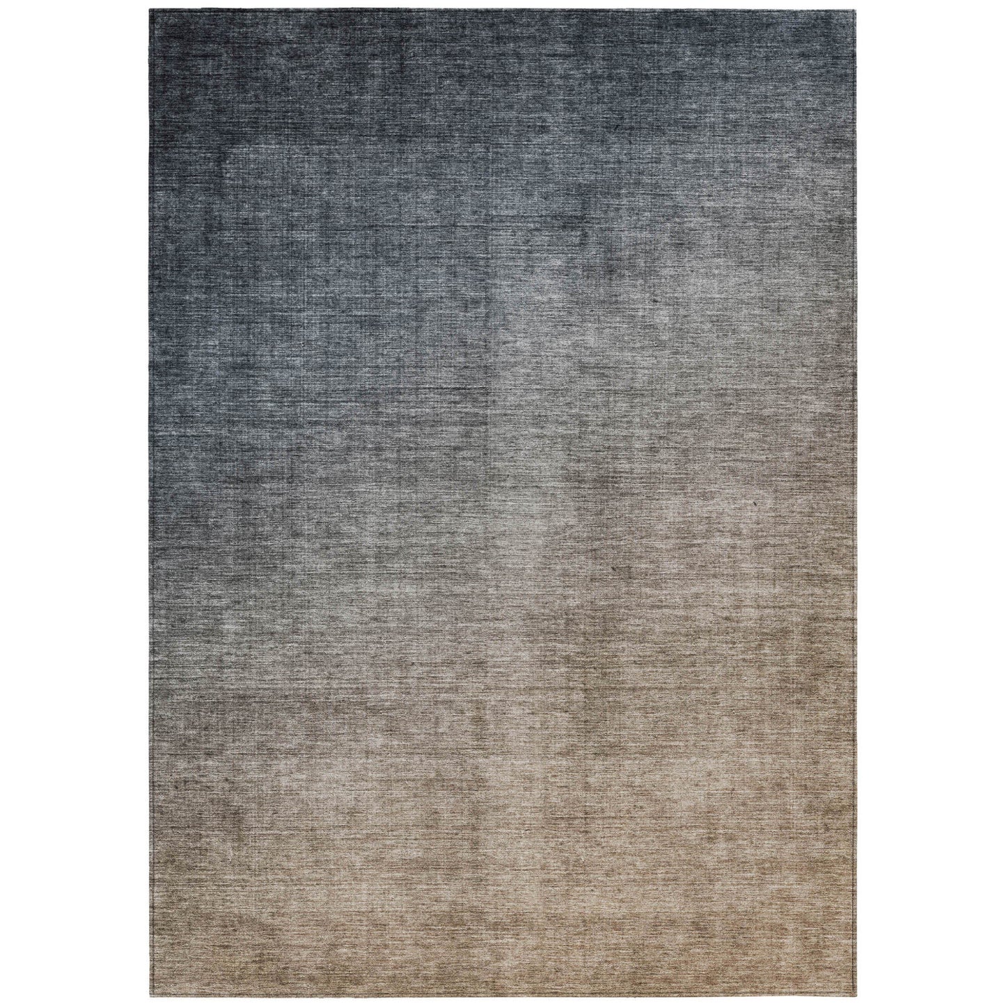 8' X 10' Taupe and Gray Ombre Washable Non Skid Indoor Outdoor Area Rug