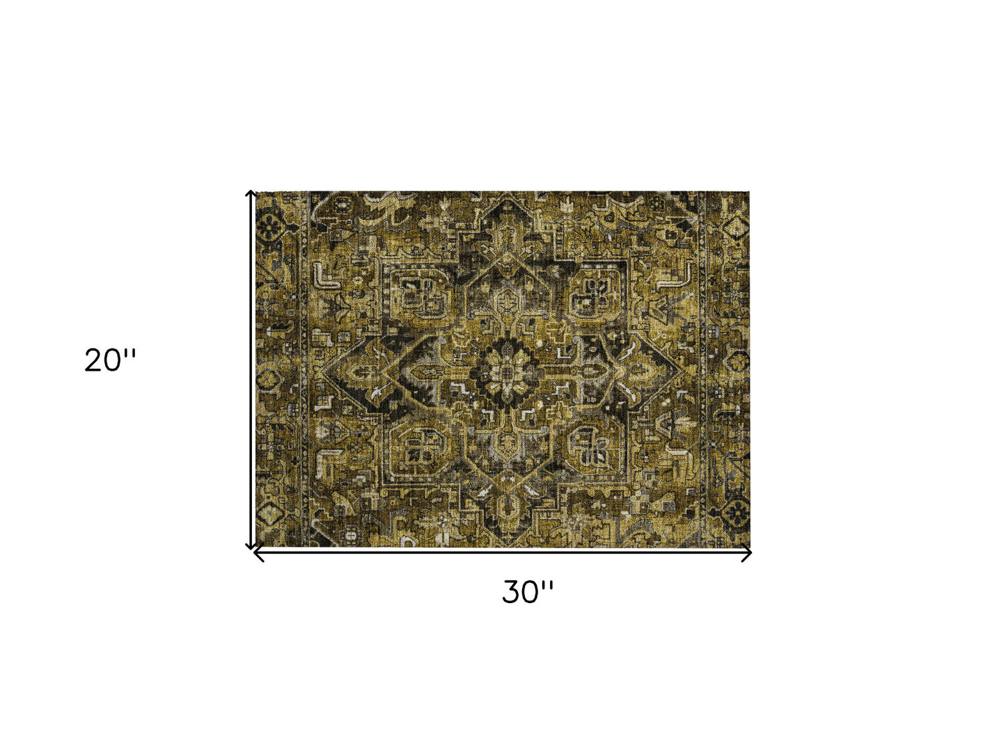 2' X 3' Coffee and Gray Oriental Washable Non Skid Indoor Outdoor Area Rug