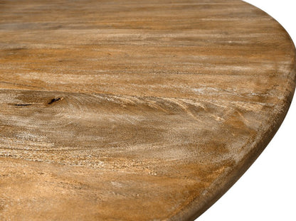 60" Natural Rounded Solid Wood Pedestal Base Dining Table HomeRoots