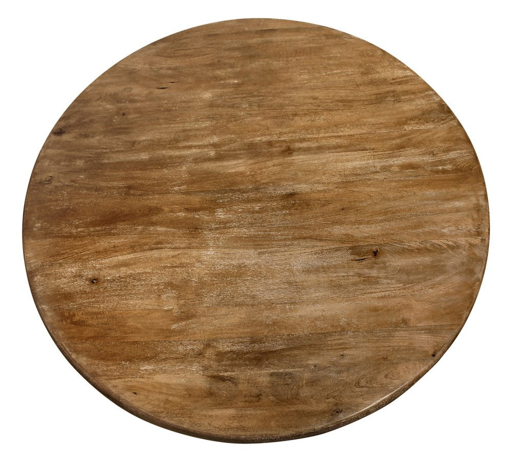 60" Natural Rounded Solid Wood Pedestal Base Dining Table HomeRoots