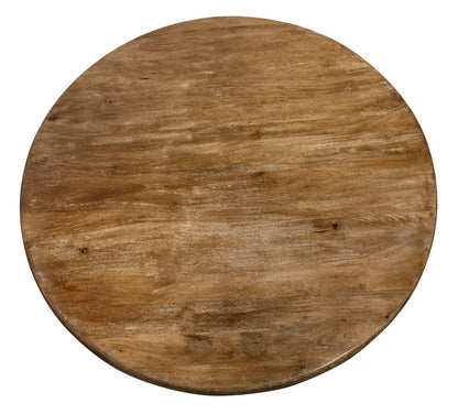 60" Natural Rounded Solid Wood Pedestal Base Dining Table HomeRoots