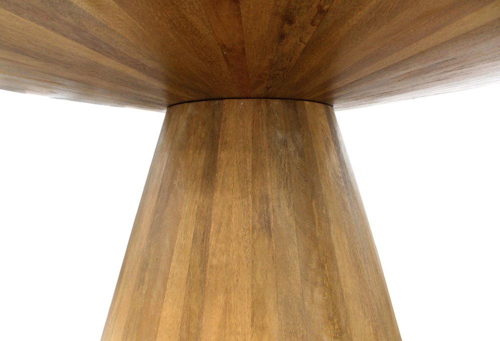 60" Natural Rounded Solid Wood Pedestal Base Dining Table HomeRoots