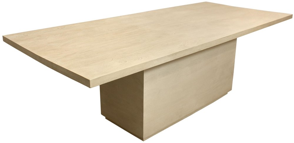 84" Natural Solid Wood Pedestal Base Dining Table HomeRoots