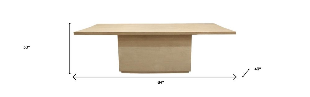 84" Natural Solid Wood Pedestal Base Dining Table HomeRoots