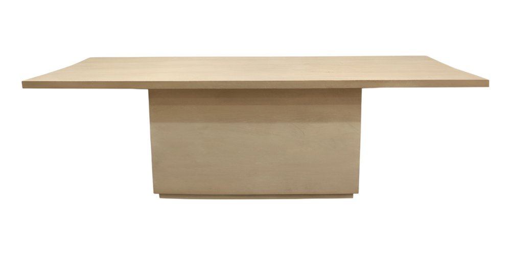 96" Natural and Brown Solid Wood Pedestal Base Dining Table HomeRoots