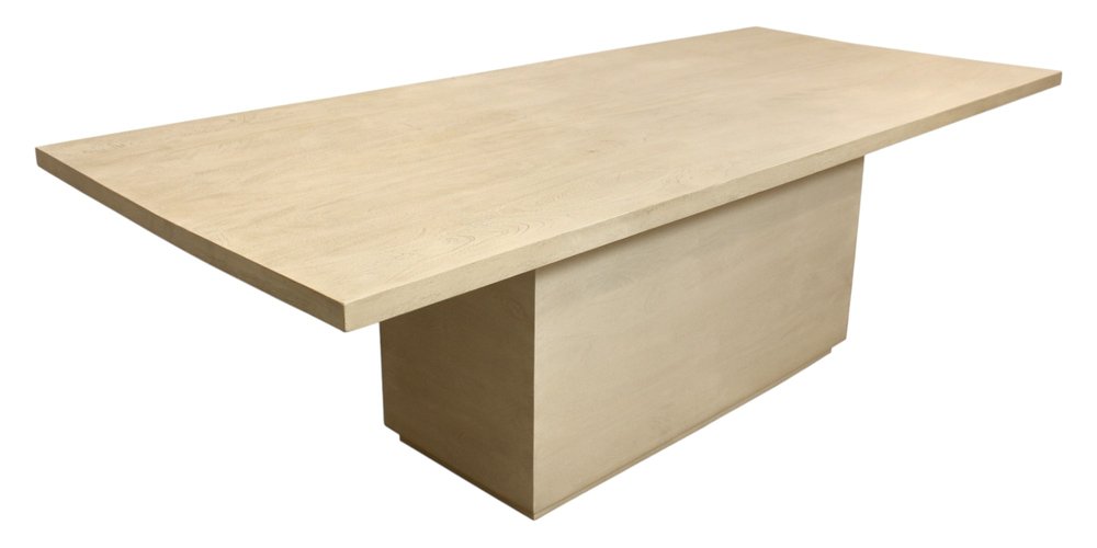 96" Natural and Brown Solid Wood Pedestal Base Dining Table HomeRoots