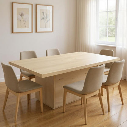108" Natural Solid Wood Pedestal Base Dining Table HomeRoots
