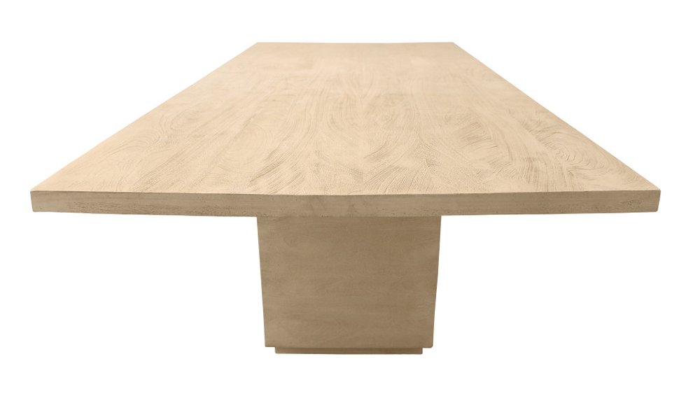 108" Natural Solid Wood Pedestal Base Dining Table HomeRoots