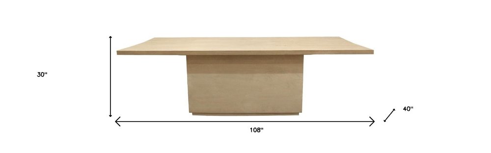 108" Natural Solid Wood Pedestal Base Dining Table HomeRoots