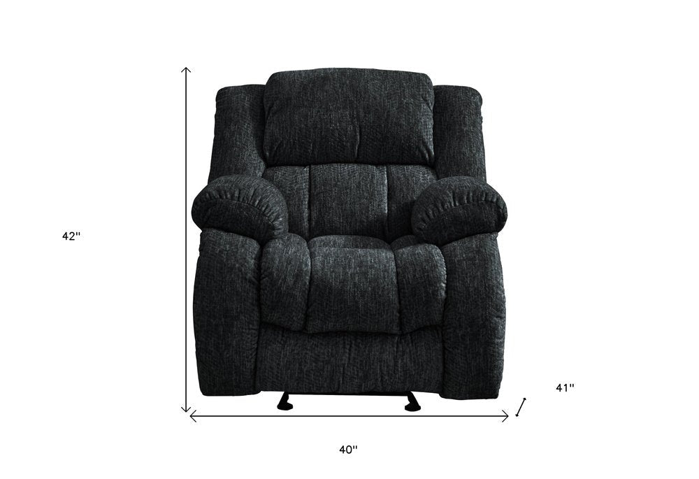 40" Gray Fabric Gliding Recliner HomeRoots