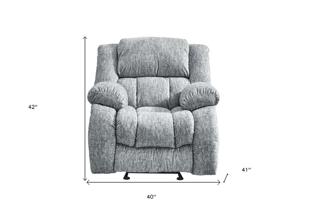 40" Gray Fabric Gliding Recliner HomeRoots
