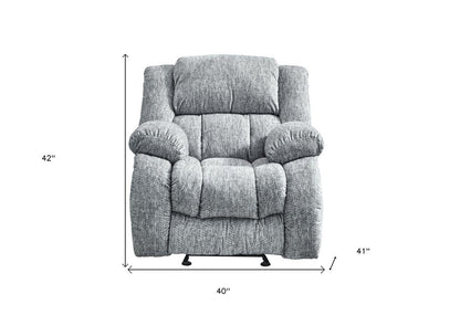 40" Gray Fabric Gliding Recliner HomeRoots