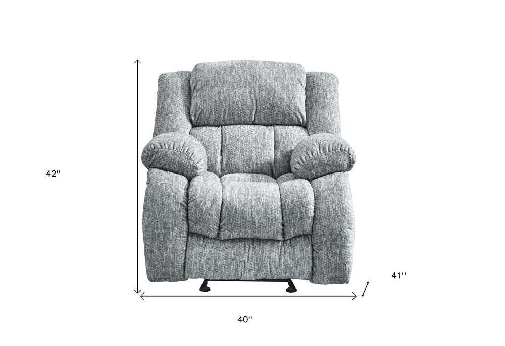 40" Gray Fabric Manual Gliding Recliner HomeRoots