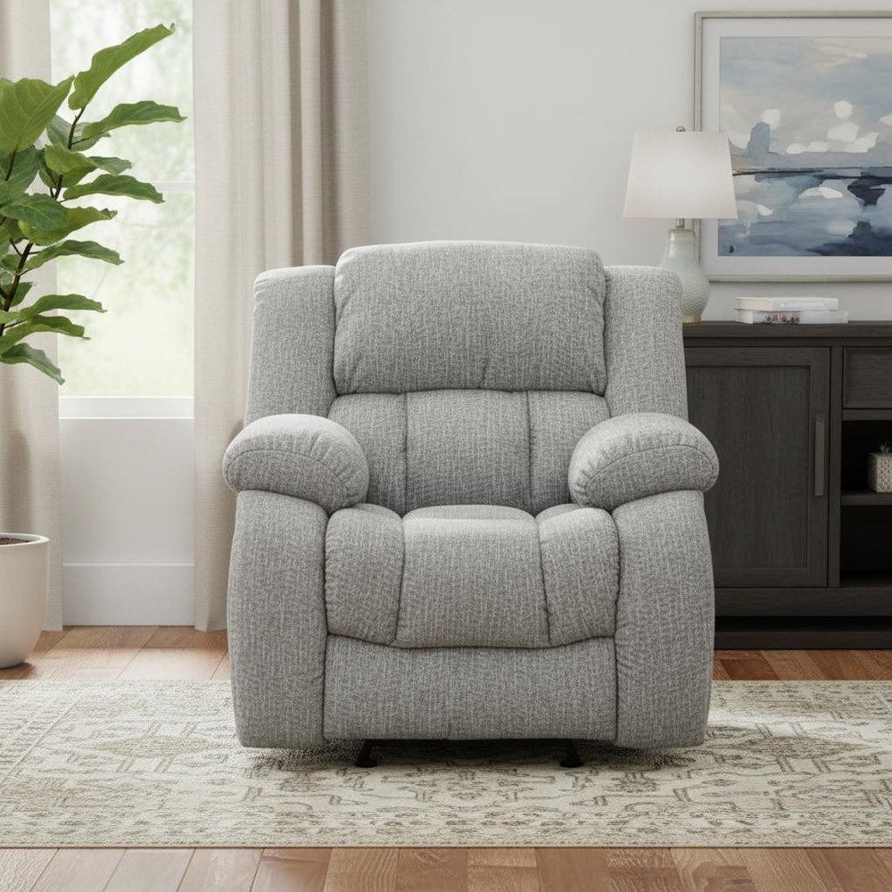 40" Gray Fabric Gliding Recliner HomeRoots