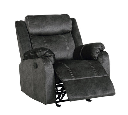 35" Granite Gray Fabric Manual Recliner HomeRoots