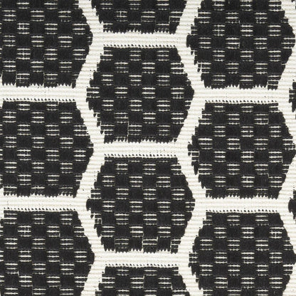 8' Black And Ivory Geometric Indoor Outdoor Runner Rug HomeRoots