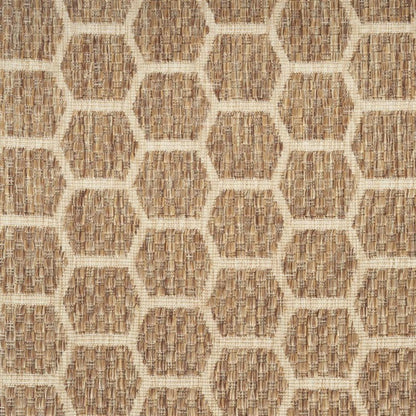 10' Natural And Beige Geometric Indoor Outdoor Runner Rug HomeRoots