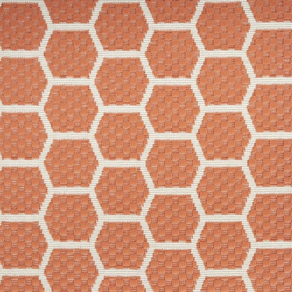 12' Coral And Ivory Geometric Indoor Outdoor Runner Rug HomeRoots