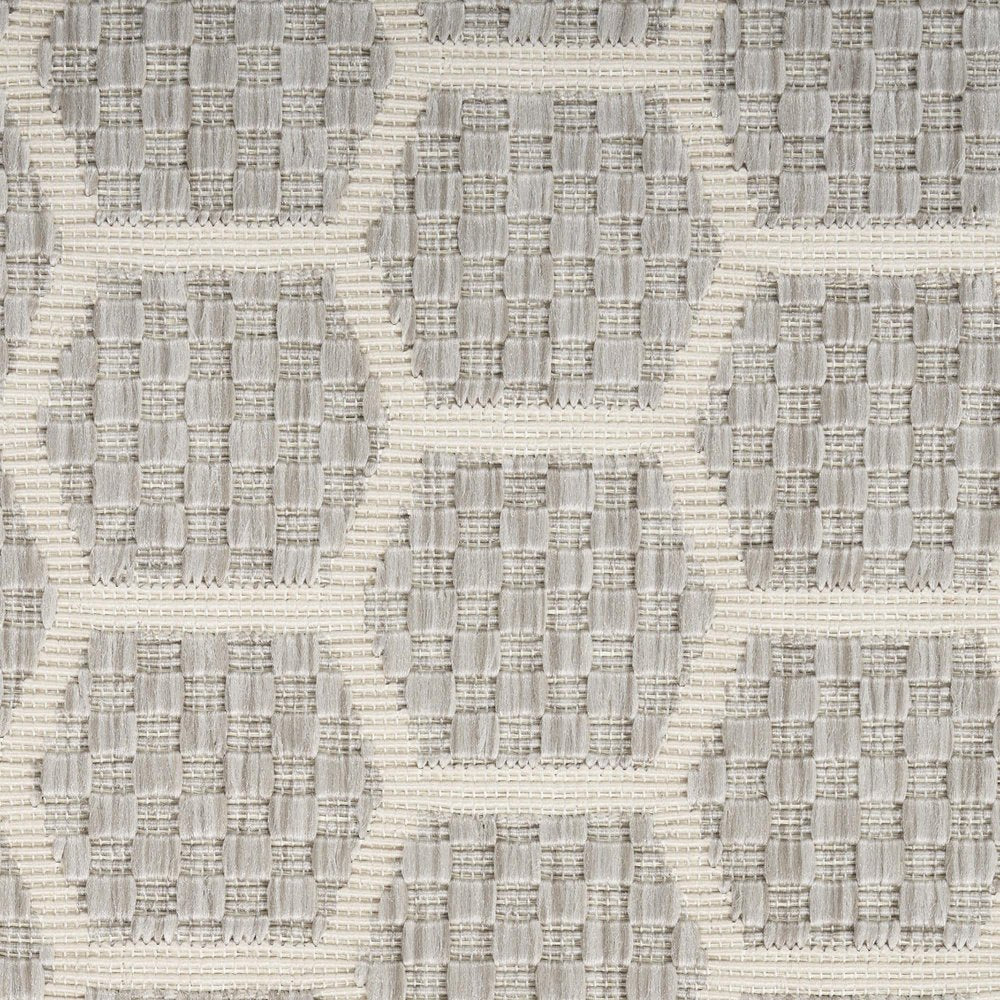 12' Gray And Ivory Geometric Indoor Outdoor Runner Rug HomeRoots