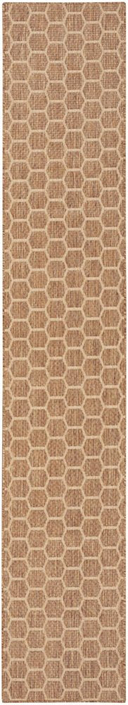 12' Natural And Beige Geometric Indoor Outdoor Runner Rug — view 8
