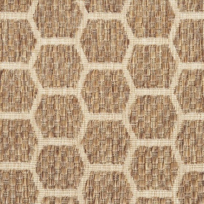 12' Natural And Beige Geometric Indoor Outdoor Runner Rug HomeRoots