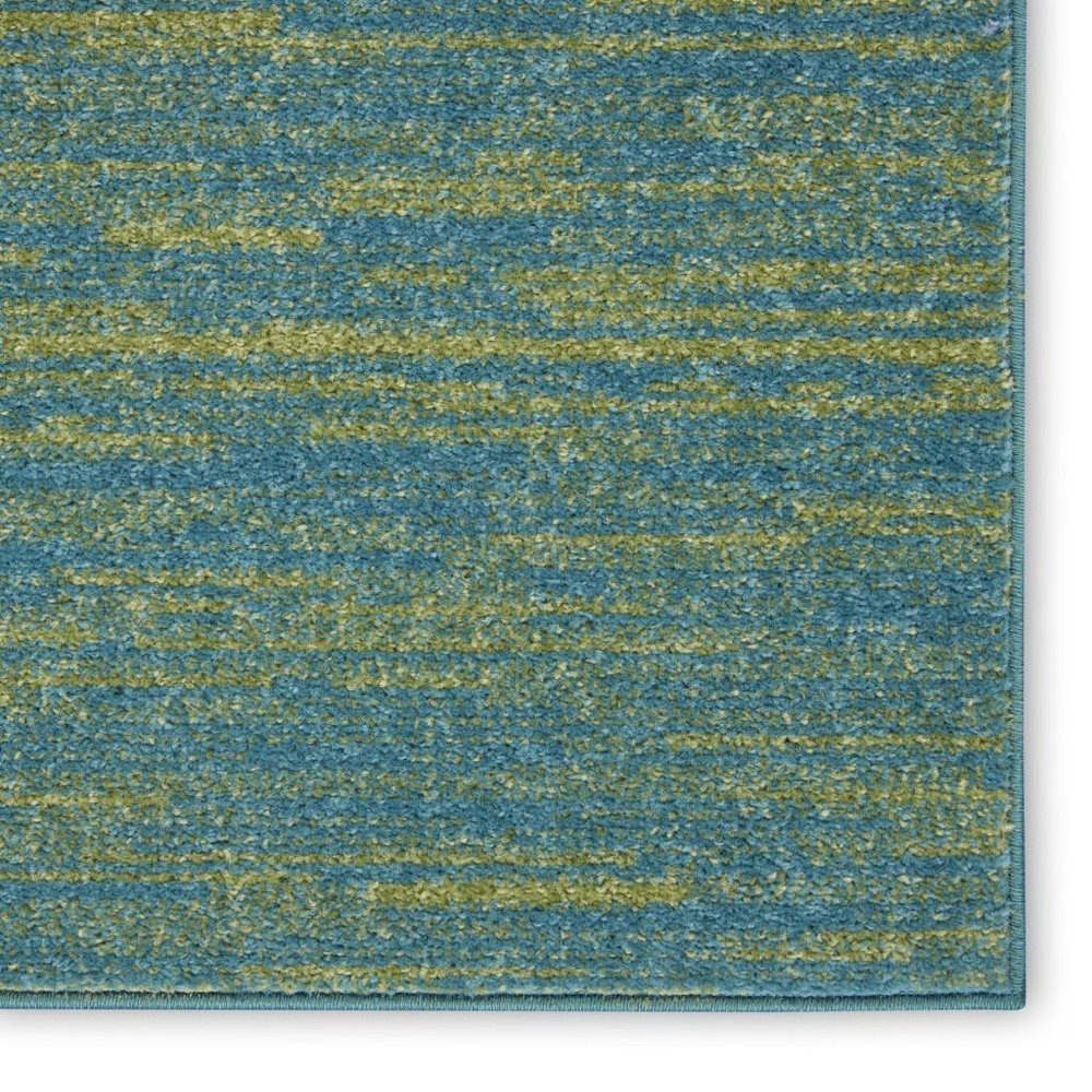 16' Blue And Green Indoor Outdoor Runner Rug HomeRoots