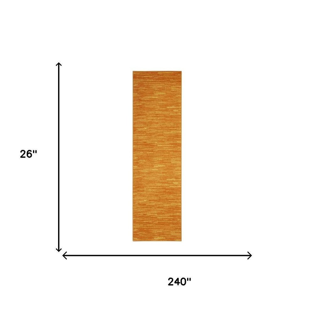 20' Orange And Yellow Indoor Outdoor Runner Rug
