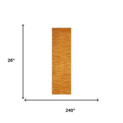 20' Orange And Yellow Indoor Outdoor Runner Rug