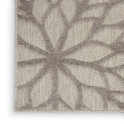 9' X 12' Gray And Silver Floral Indoor Outdoor Area Rug HomeRoots