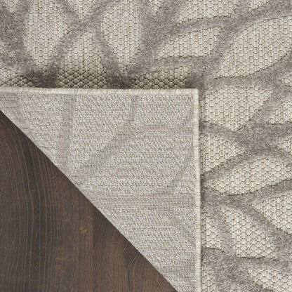 9' X 12' Gray And Silver Floral Indoor Outdoor Area Rug HomeRoots