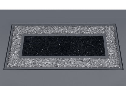 52" Dark Gray Wood And Faux Crystal Pedestal Coffee Table HomeRoots