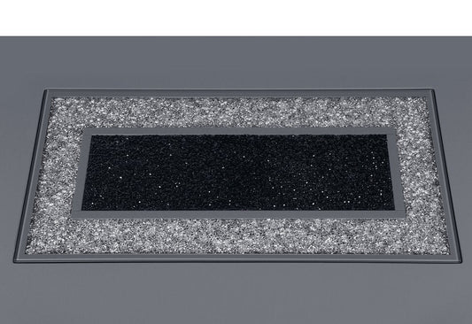52" Dark Gray Wood And Faux Crystal Pedestal Coffee Table HomeRoots