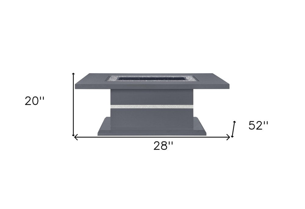 52" Dark Gray Wood And Faux Crystal Pedestal Coffee Table HomeRoots