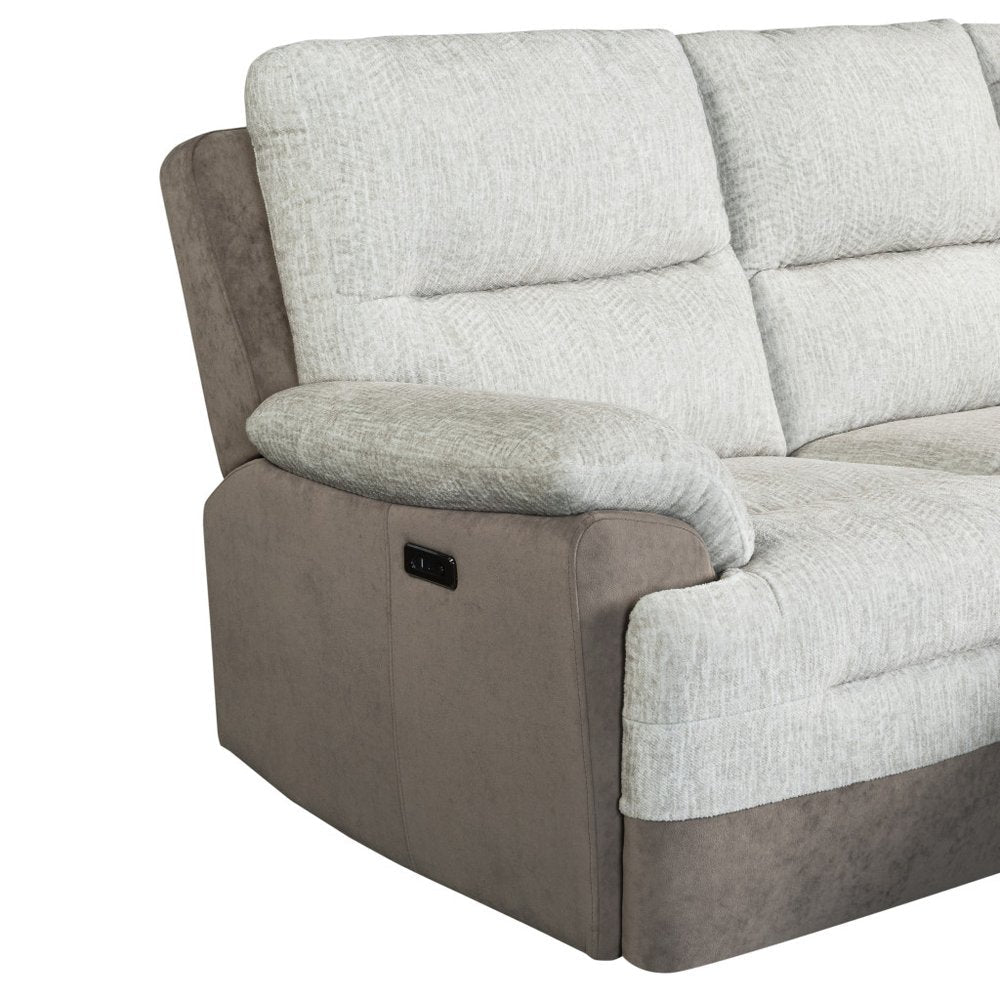 Beige And Brown Fabric Sleeper L Shaped Three Piece Sofa and Storage Chaise Sectional HomeRoots