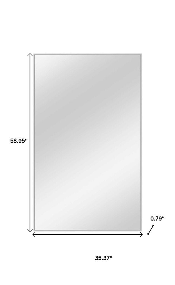 59" Silver Metal Leaning Framed Full Length Mirror — view 9