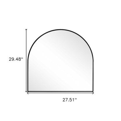 29" Black Metal Arch Framed Accent Mirror