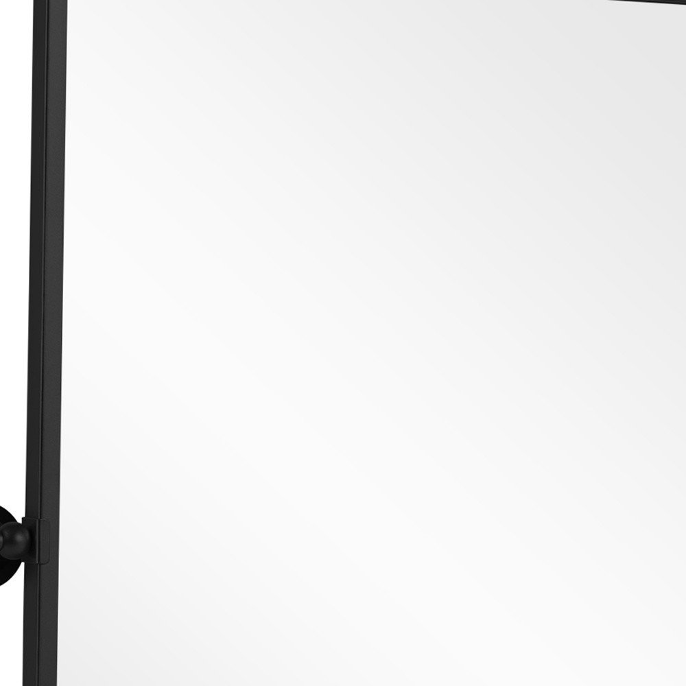 31" Black Metal Tilting Framed Accent Mirror HomeRoots