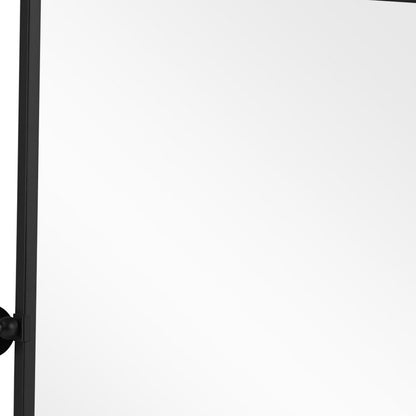 31" Black Metal Tilting Framed Accent Mirror HomeRoots