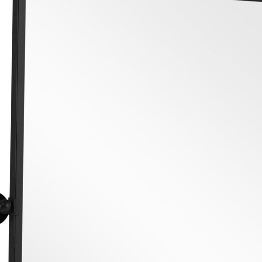 31" Black Metal Tilting Framed Accent Mirror HomeRoots