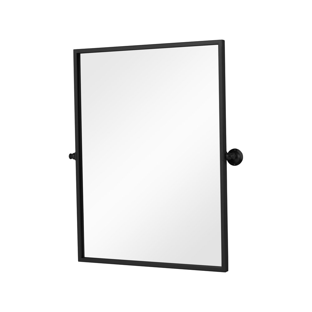 31" Black Metal Tilting Framed Accent Mirror HomeRoots