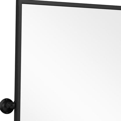 31" Black Metal Tilting Framed Accent Mirror HomeRoots